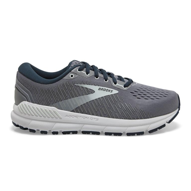 Brooks ADDICTION GTS 15 Road Running Shoes Womens Canada - Grey/Navy/Aqua (QYH842035)